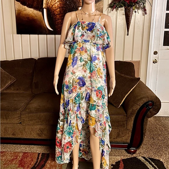 Milly • Medium • Multi-Colors • Floral • Maxi • Asymmetrical • Dress - Picture 7 of 16